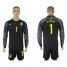 Brazil #1 Alisson Black Goalkeeper Long Sleeves Soccer Country Jersey