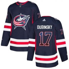 Adidas Columbus Blue Jackets #17 Brandon Dubinsky Navy Blue Home Authentic Drift Fashion Stitched NHL Jersey