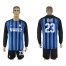 Inter Milan #23 Eder Home Long Sleeves Soccer Club Jersey