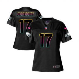 Nike Philadelphia Eagles #17 Alshon Jeffery Black Womens NFL Fashion Game Jersey