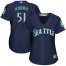 Seattle Mariners #51 Ichiro Suzuki Navy Blue Alternate Womens Stitched MLB Jersey