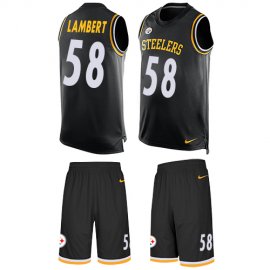 Nike Pittsburgh Steelers #58 Jack Lambert Black Team Color Mens Stitched NFL Limited Tank Top Suit Jersey