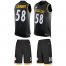 Nike Pittsburgh Steelers #58 Jack Lambert Black Team Color Mens Stitched NFL Limited Tank Top Suit Jersey
