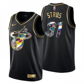 Miami Miami Heat #31 Max Strus Mens Golden Edition Diamond Logo 2021/22 Swingman Jersey – Black Mens