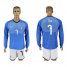 Italy #7 Zaza Blue Home Long Sleeves Soccer Country Jersey