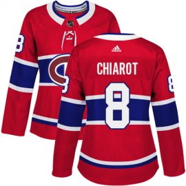 Adidas Montreal Canadiens #8 Ben Chiarot Red Home Authentic Womens Stitched NHL Jersey
