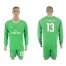 Real Madrid #13 K.Casilla Green Goalkeeper Long Sleeves Soccer Club Jersey