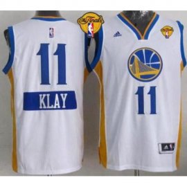 Warriors #11 Klay Thompson White 2014-15 Christmas Day The Finals Patch Stitched NBA Jersey