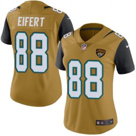 Nike Jacksonville Jaguars #88 Tyler Eifert Gold Womens Stitched NFL Limited Rush Jersey