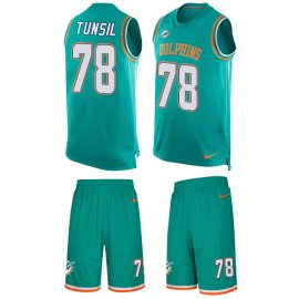 Nike Miami Dolphins #78 Laremy Tunsil Aqua Green Team Color Mens Stitched NFL Limited Tank Top Suit Jersey