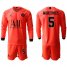 Paris Saint-Germain #5 Marquinhos Red Jordan Long Sleeves Soccer Club Jersey