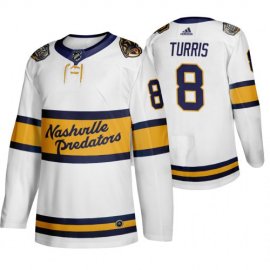 Adidas Nashville Predators #8 Kyle Turris Mens White 2020 Winter Classic Retro Authentic NHL Jersey