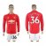 Manchester United #36 Darmian Red Home Long Sleeves Soccer Club Jersey