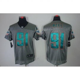Nike Miami Dolphins #91 Cameron Wake Grey Shadow Mens Stitched NFL Elite Jersey