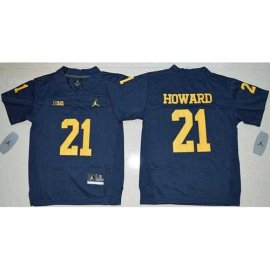 Youth Michigan Wolverines #21 Desmond Howard Navy Blue Jordan Brand Stitched NCAA Jersey