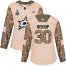 Adidas Dallas Stars #30 Ben Bishop Camo Authentic 2017 Veterans Day Womens 2020 Stanley Cup Final Stitched NHL Jersey