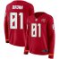 Nike Tampa Bay Buccaneers #81 Antonio Brown Red Team Color Womens Stitched NFL Limited Therma Long Sleeve Jersey
