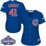 Chicago Cubs #41 John Lackey Blue Alternate 2016 World Series Champions Womens Stitched MLB Jersey