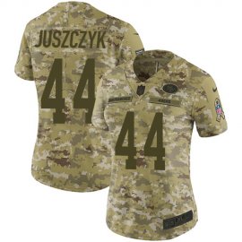 Nike San Francisco 49ers #44 Kyle Juszczyk Camo Womens Stitched NFL Limited 2018 Salute to Service Jersey