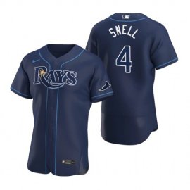 Tampa Bay Rays #4 Blake Snell Mens Nike Navy Alternate 2020 Authentic Team MLB Jersey