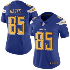 Nike Los Angeles Chargers #85 Antonio Gates Electric Blue Womens Stitched NFL Limited Rush Jersey