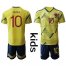 Colombia #10 James Home Kid Soccer Country Jersey