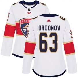 Adidas Florida Panthers #63 Evgenii Dadonov White Road Authentic Womens Stitched NHL Jersey