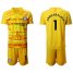 Chelsea #1 Arrizabalaga Yellow Goalkeeper Soccer Club Jersey