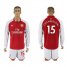 Arsenal #15 Chamberlain Red Home Long Sleeves Soccer Club Jersey