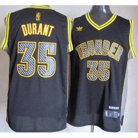 Oklahoma City Thunder #35 Kevin Durant Black Electricity Fashion Revolution 30 Swingman NBA Jerseys Cheap