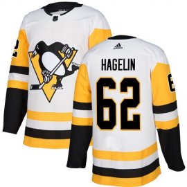 Adidas Pittsburgh Penguins #62 Carl Hagelin White Road Authentic Stitched NHL Jersey