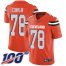 Nike Cleveland Browns #78 Jack Conklin Orange Alternate Mens Stitched NFL 100th Season Vapor Untouchable Limited Jersey