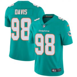 Nike Miami Dolphins #98 Raekwon Davis Aqua Green Team Color Mens Stitched NFL Vapor Untouchable Limited Jersey