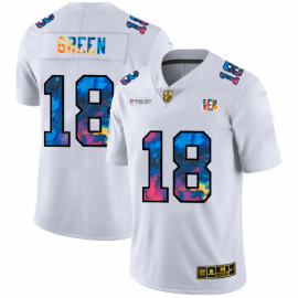 Cincinnati Cincinnati Bengals #18 A.J. Green Mens White Nike Multi-Color 2020 NFL Crucial Catch Limited NFL Jersey