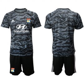 Lyon Blank Black Goalkeeper Soccer Club Jersey