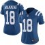 Nike Indianapolis Colts #18 Peyton Manning Royal Blue Womens Stitched NFL Limited Rush Jersey