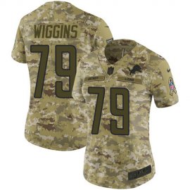 Nike Detroit Lions #79 Kenny Wiggins Camo Womens Stitched NFL Limited 2018 Salute To Service Jersey