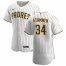 San Diego Padres #34 Craig Stammen Mens Nike White Brown Home 2020 Authentic Player Jersey