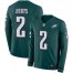 Nike Philadelphia Eagles #2 Jalen Hurts Green Team Color Youth Stitched NFL Limited Therma Long Sleeve Jersey