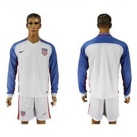 USA Blank Home Long Sleeves Soccer Country Jersey