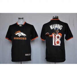 Nike Denver Broncos #18 Peyton Manning Black Mens NFL Game All Star Fashion Jersey