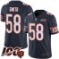 Nike Chicago Bears #58 Roquan Smith Navy Blue Team Color Mens Stitched NFL 100th Season Vapor Limited Jersey