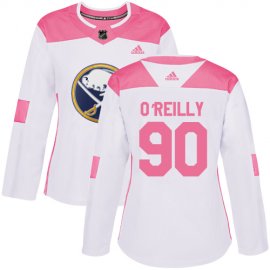 Adidas Buffalo Sabres #90 Ryan OReilly White/Pink Authentic Fashion Womens Stitched NHL Jersey
