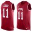 Nike San Francisco 49ers #11 Brandon Aiyuk Red Team Color Mens Stitched NFL Limited Tank Top Jersey