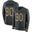 Nike Atlanta Falcons #90 Marlon Davidson Anthracite Salute to Service Mens Stitched NFL Limited Therma Long Sleeve Jersey