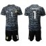 Belgium #1 Courtois Black Goalkeeper Soccer Country Jersey