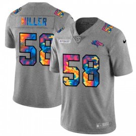 Denver Broncos #58 Von Miller Mens Nike Multi-Color 2020 NFL Crucial Catch NFL Jersey Greyheather