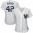 New York Yankees #42 Mariano Rivera Majestic Womens 2019 Hall of Fame Cool Base Player Jersey White Navy