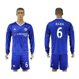 Chelsea #6 Baba Home Long Sleeves Soccer Club Jersey