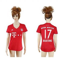 Womens Bayern Munchen #17 Boateng Home Soccer Club Jersey